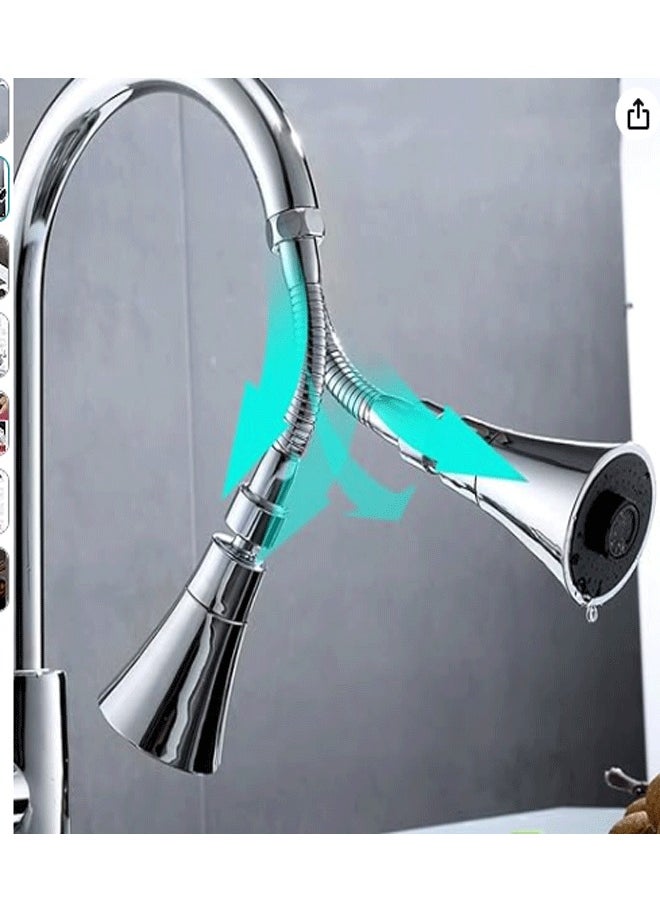 Generic 360-degree Rotating Faucet Aerator, Extended Kitchen Faucet Sprayer, Aerator, Splash Filter, Movable Water Saving Tap Faucet Extender Kitchen/Bathroom  - Image 2
