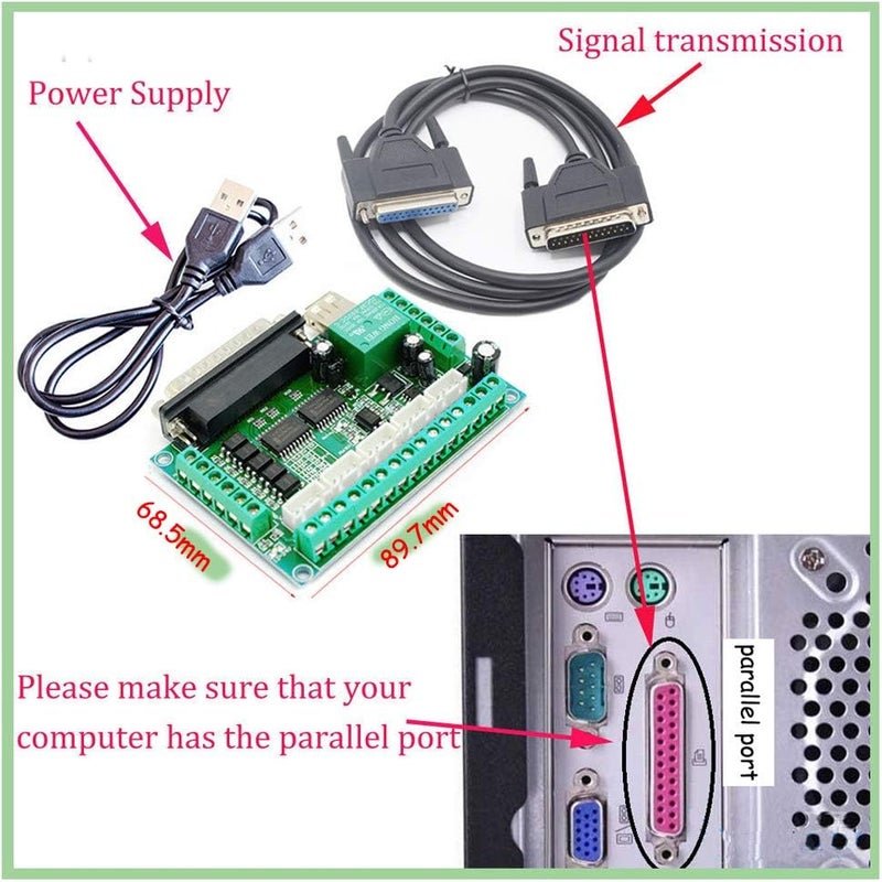 KOOBOOK 1Pcs 5 Axis CNC Breakout Board Mach3 Interface Board with Optical Coupler for MACH3 Stepper Motor Driver（With USB Cable） - Image 3
