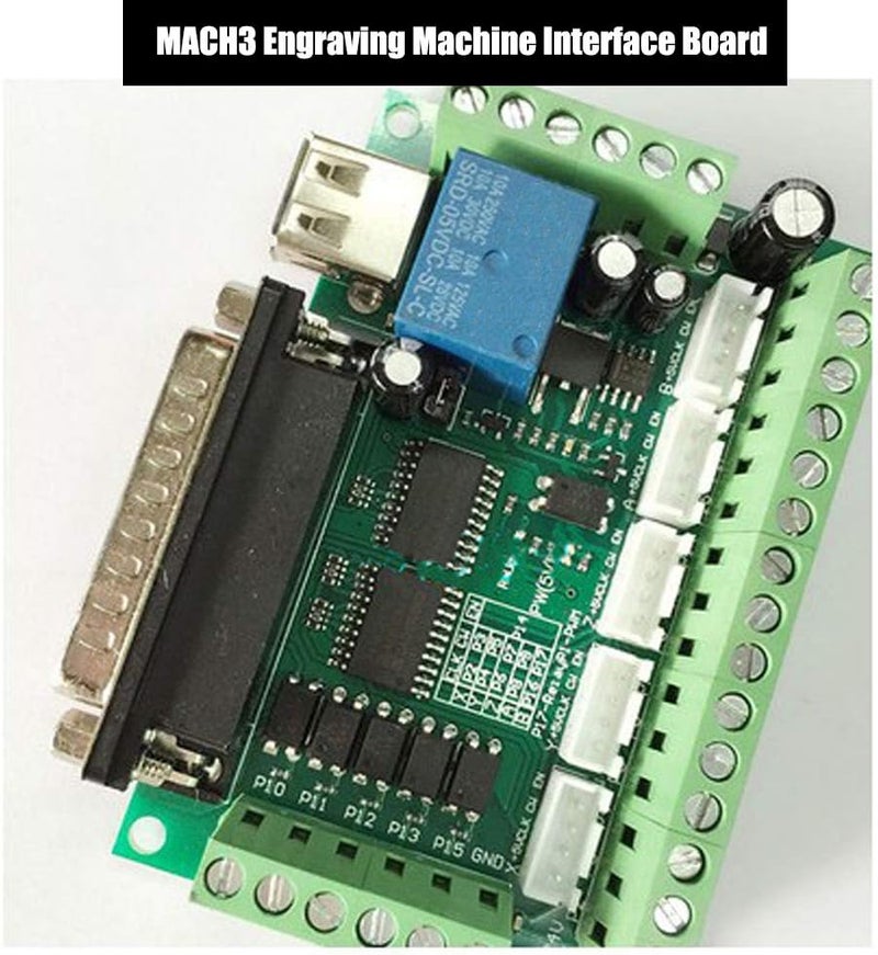 KOOBOOK 1Pcs 5 Axis CNC Breakout Board Mach3 Interface Board with Optical Coupler for MACH3 Stepper Motor Driver（With USB Cable） - Image 4
