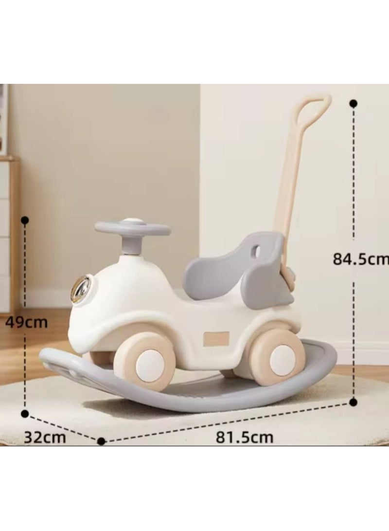 لعبة ركوب الدراجة3 في 1 على شكل سيارة هزاز للأطفال الصغار في الأماكن المغلقة والمفتوحة، لعبة هزازة للأطفال قابلة للإزالة القاعدة لتتحول الى سيارة دف - Image 3