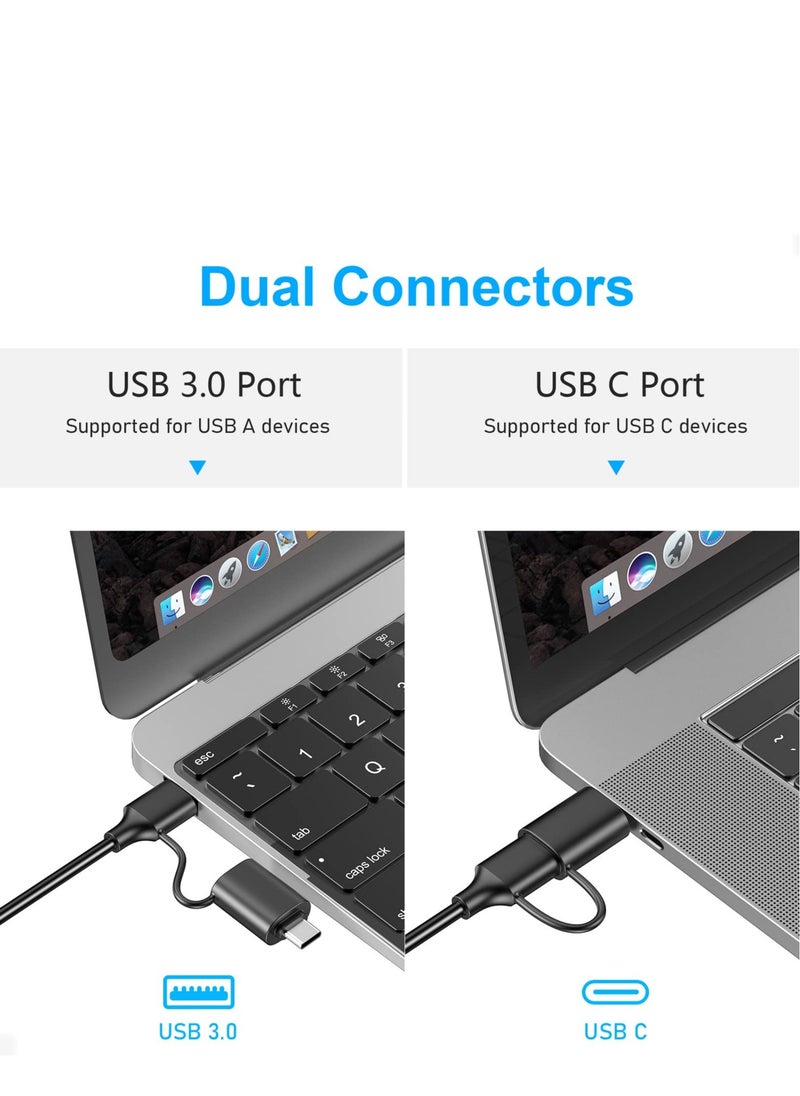 Generic - ​ SD Card Reader, 4 in 1 Dual Connector USB C & USB 3.0 Card Reader Adapter, 4 Cards Simultaneously Memory Card Adapter for SD/SDHC/SDXC/Micro SD, etc, Compatible with Windows OS - Image 1