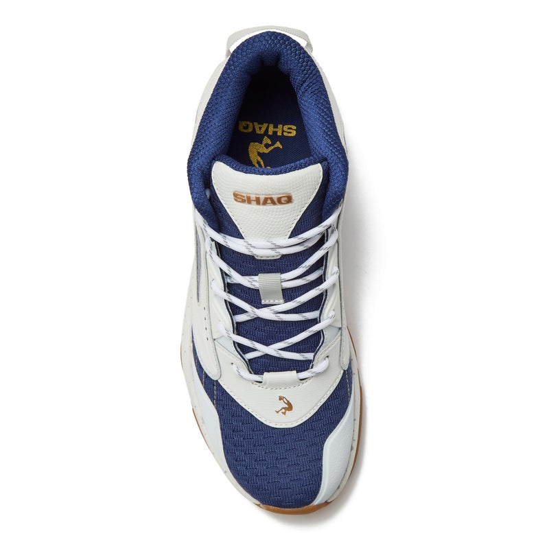 SHAQ Speed Demon 2.0 High Top Basketball Shoes for Men, Indoor or Outdoor Court Basketball Mens Sneakers - Black or White and Blue Size 8 to 13 - White/Dark Blue, 10 Medium - Image 4