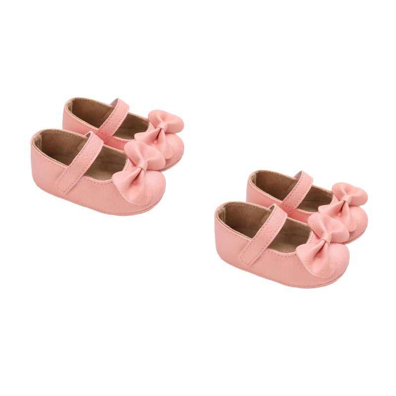 🧸 حذاء طفل بنات ناعم بنعل مسطح بلون وردي لدعم المشي - Image 1