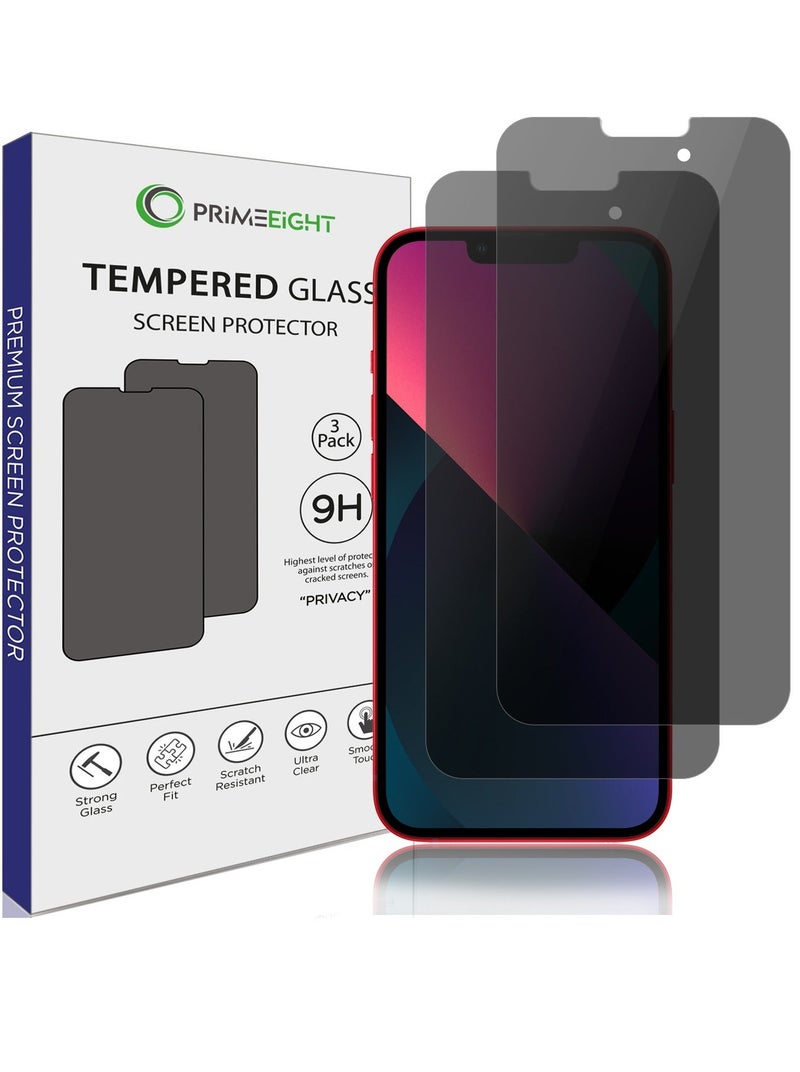 PRIMEEIGHT iPhone 13 Mini Privacy Screen Protector 5.4 Inch Display - Ultra Thin 9H Hardness Tempered Glass iPhone 13 Mini Pack of 2 - Easy to Install HD Privacy Screen. - Image 1
