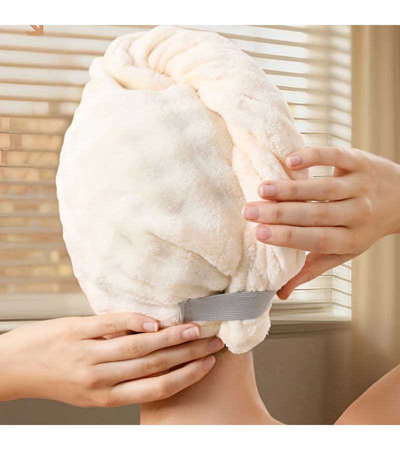 Pink Coral Fiber Super Absorbent Hair Towel For Quick Drying Home And Travel - Image 2