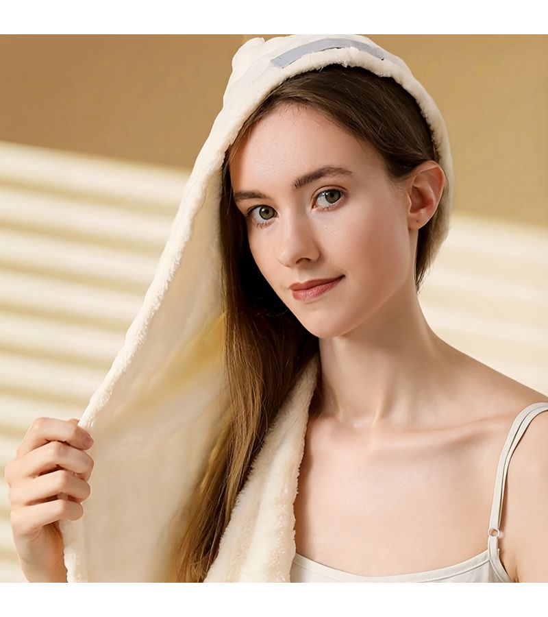 Pink Coral Fiber Super Absorbent Hair Towel For Quick Drying Home And Travel - Image 5