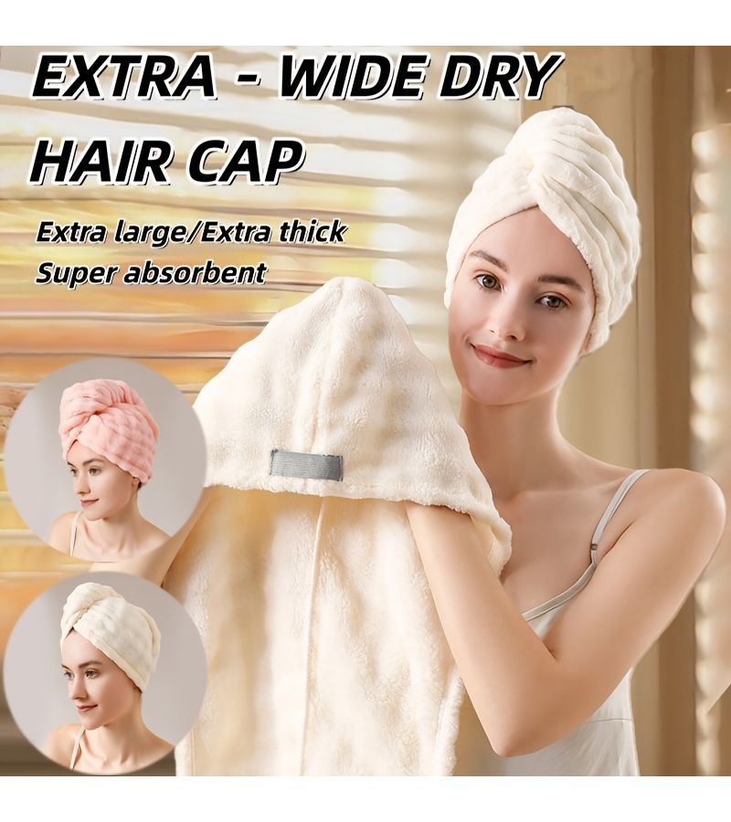 Pink Coral Fiber Super Absorbent Hair Towel For Quick Drying Home And Travel - Image 1