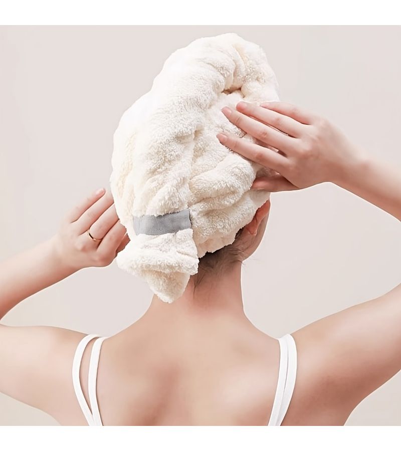 Pink Coral Fiber Super Absorbent Hair Towel For Quick Drying Home And Travel - Image 4