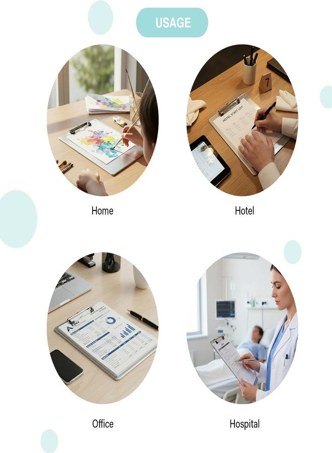 oddpod™ Glosen Premium Aluminium Finish A4 Clip Pad/Clipboard with Low Profile Clip for Paper and Document Storage & Organisation for Home, School & Office - Image 4