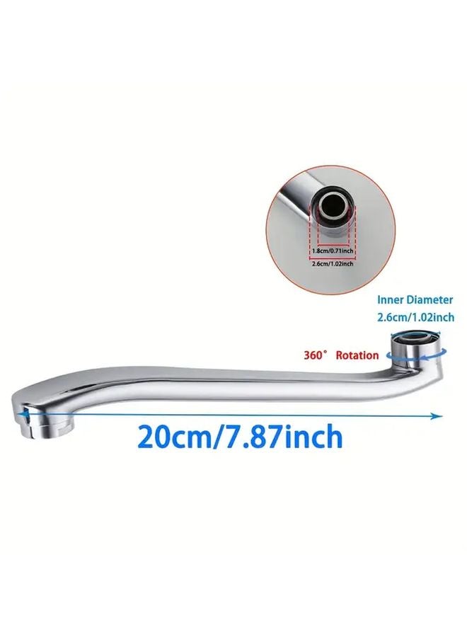 Stainless Steel Faucet Extension Tube Silvery 25cm 9 84inch Wall Mounted Kitchen Tap - Image 4