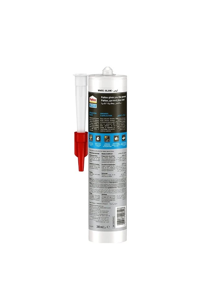 Pattex Henkel Pattex Acetic Transparent Silicone Sealant 280ml-SL212  - Image 2