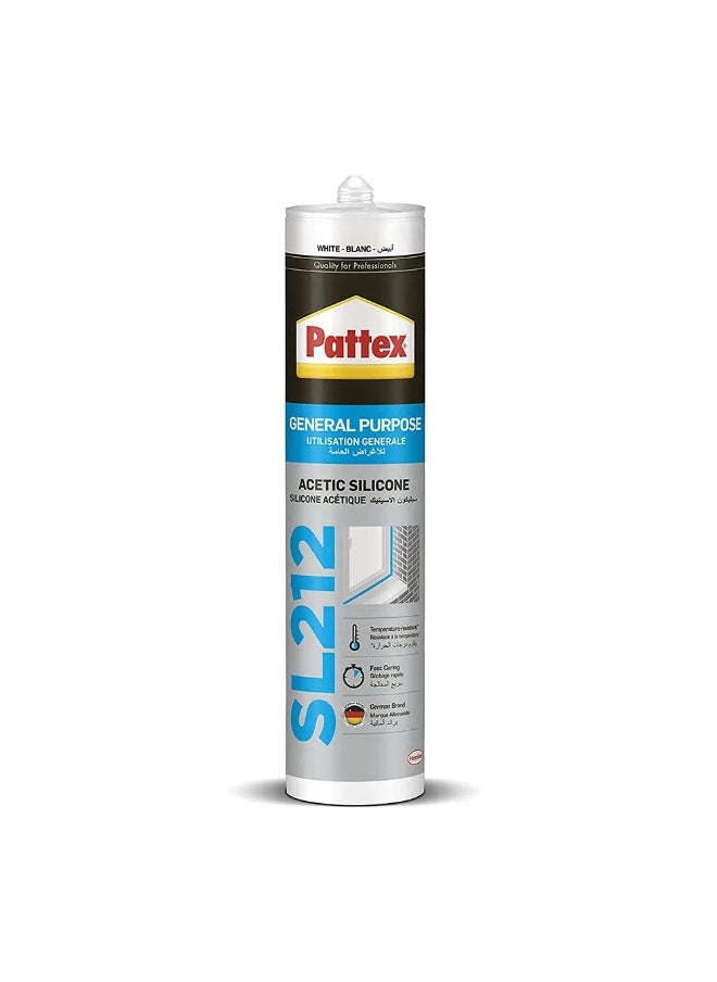 Pattex Henkel Pattex Acetic Transparent Silicone Sealant 280ml-SL212  - Image 1