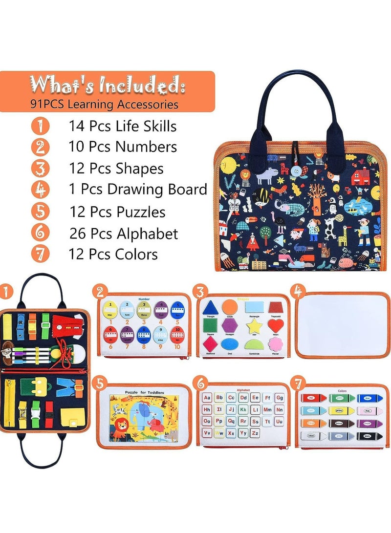 Toddler Busy Board Montessori Toy Sensory Travel Educational Toys for Learning Gift - Image 3