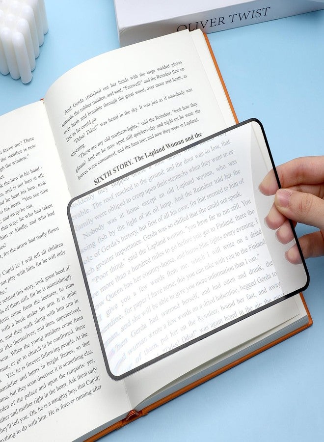 LIQWEI 4Pcs 3X 5X Page Magnifying Sheet Clear Lightweight Magnifier Flat Plastic Optical Fresnel Lens Handy Card Size Magnifier Bookmark for Low Vision Reading Small Prints, Maps and Books - Image 4