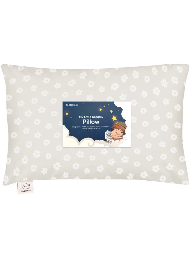 KeaBabies Toddler Pillow with Pillowcase, Kids Travel Bed Pillow, Meadow - Image 1