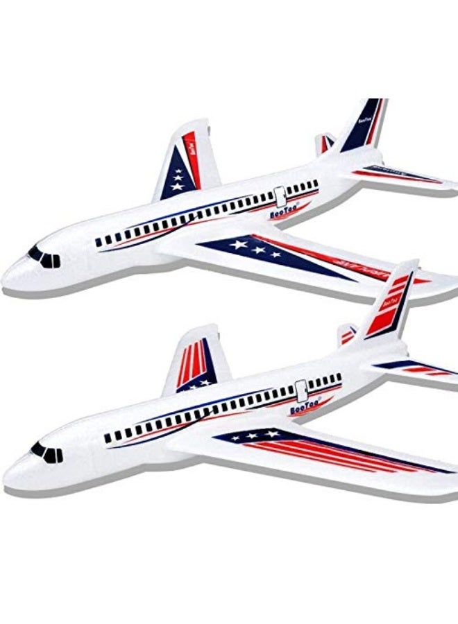 BooTaa Toy Airplanes, 2 Pack 20" Airplane Toys, Outdoor Kids Toys, Large Foam Plane Glider, Outside Toys, Birthday Gifts/Toys for 3 4 5 6 7 8 9 10 Year Old Boys Girls, Outdoor Yard Games for Kids - Image 1