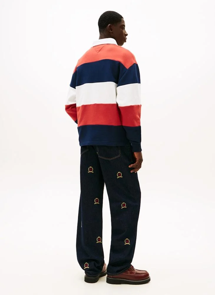 TOMMY JEANS Badge Stripe Rugby Sweatshirt