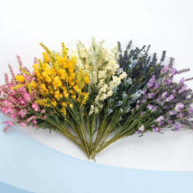TEMPUS 10Pcs Artificial Flower Bulk Spring/Summer Flowers Wedding Party Vase Bouquet Floral Arrangement Home Decor Indoor Decor(Blue) - Image 4