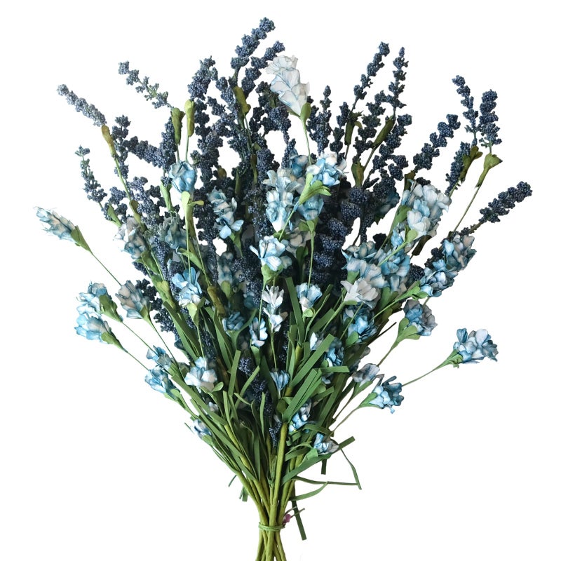 TEMPUS 10Pcs Artificial Flower Bulk Spring/Summer Flowers Wedding Party Vase Bouquet Floral Arrangement Home Decor Indoor Decor(Blue) - Image 1