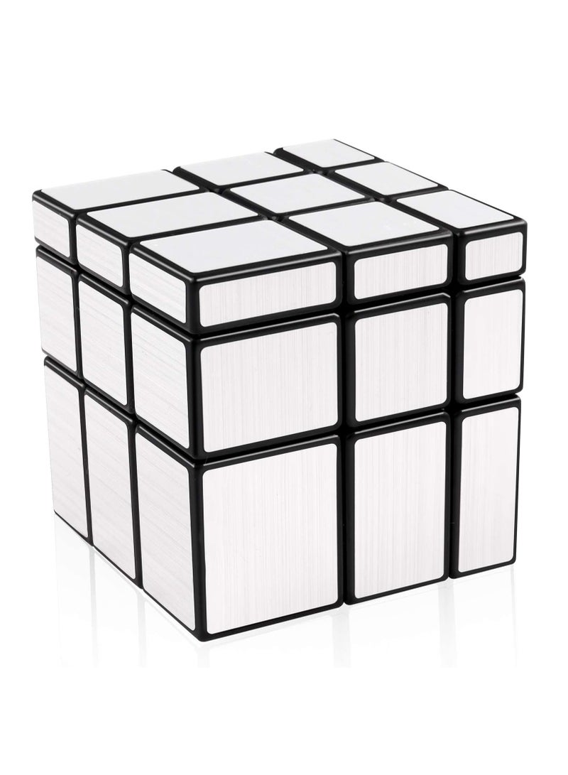 SYOSI Mirror Rubiks Cube SYOSI 3x3x3 Speed Cube Mirror Blocks Cube Different Shapes Silver Cube 57mm - Image 1