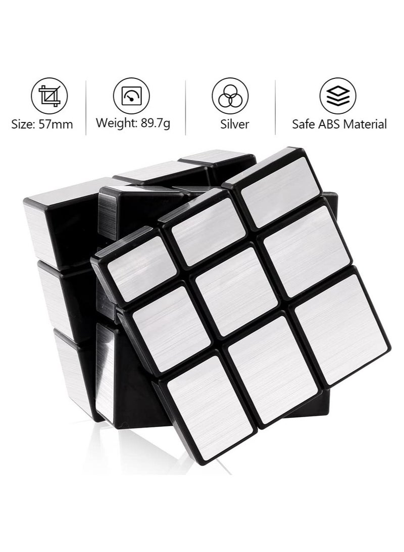 SYOSI Mirror Rubiks Cube SYOSI 3x3x3 Speed Cube Mirror Blocks Cube Different Shapes Silver Cube 57mm - Image 3