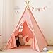 RongFa Teepee Tent for KidsPortable Children Play Tent Indoor Outdoor Pink - Image 3