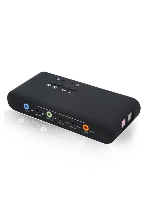7.1 USB Sound Card with 3.5mm Audio Jacks, 48KHz Sample Rate, 8-Channel DAC, 2-Channel ADC, S/PDIF Input and Output, Loop-Back Support, Standalone Cmedia Software for Windows Only