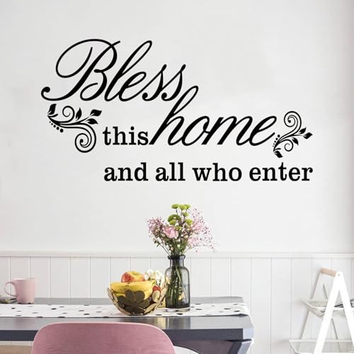 SEATUNE Inspirational Quotes Family Wall Stickers: Home Living Room Bedroom Vinyl Art Wall Decals - Kitchen Door Wall Decor - Bless This Home 21" X 11" - Image 5