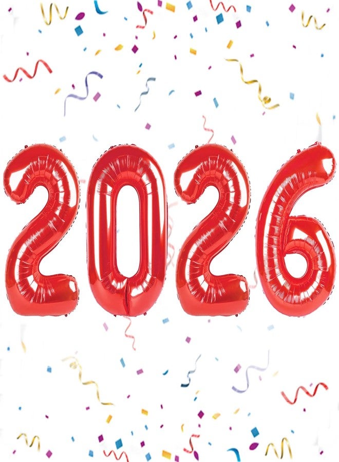 YOUDICT 16 Inch 2026 Balloons Red, Number Balloons 16 Inch, New Years Balloons for 2026 New Years Graduation Decorations Home Office Decoration - Image 1