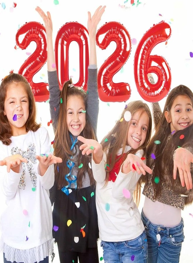 YOUDICT 16 Inch 2026 Balloons Red, Number Balloons 16 Inch, New Years Balloons for 2026 New Years Graduation Decorations Home Office Decoration - Image 3