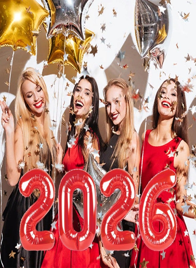 YOUDICT 16 Inch 2026 Balloons Red, Number Balloons 16 Inch, New Years Balloons for 2026 New Years Graduation Decorations Home Office Decoration - Image 4