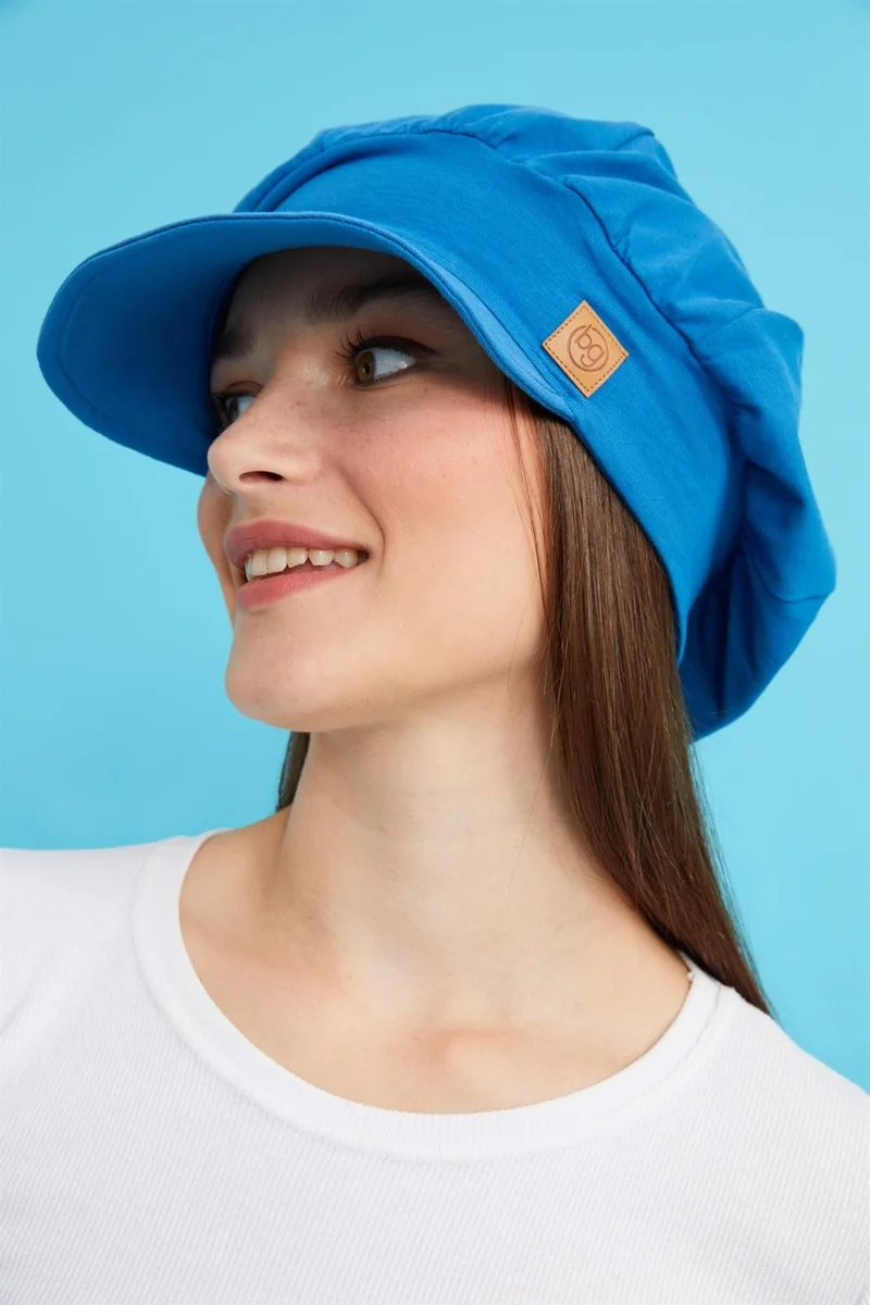 Butikgiz Parliament Women's 4 Seasons Cotton, Ultra Soft, Lightweight, Anti-Sweat, Stylish, Trendy Cap and Combed Cotton Hat with Visor