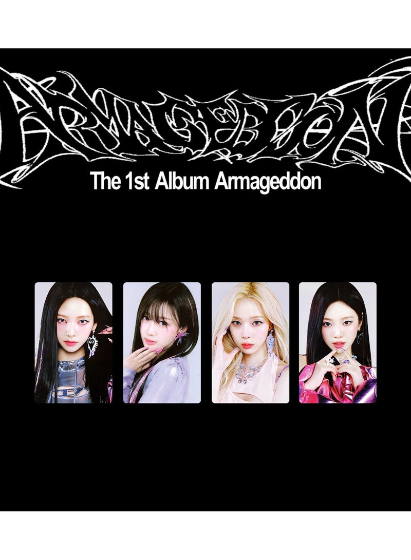 NIBEMINENT 4 Pcs Kpop Aespa Armageddon Lomo Cards Card For Fans Collection Gifts - Image 1