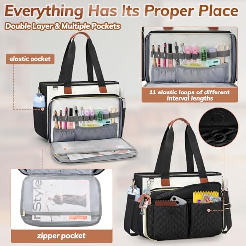 RAINSMORE Teacher Tote Bag for Women Work Bags 15.6 Inch Laptop Tote Bag with Large Cup Holder Nurse Bag Computer Handbag - Image 3
