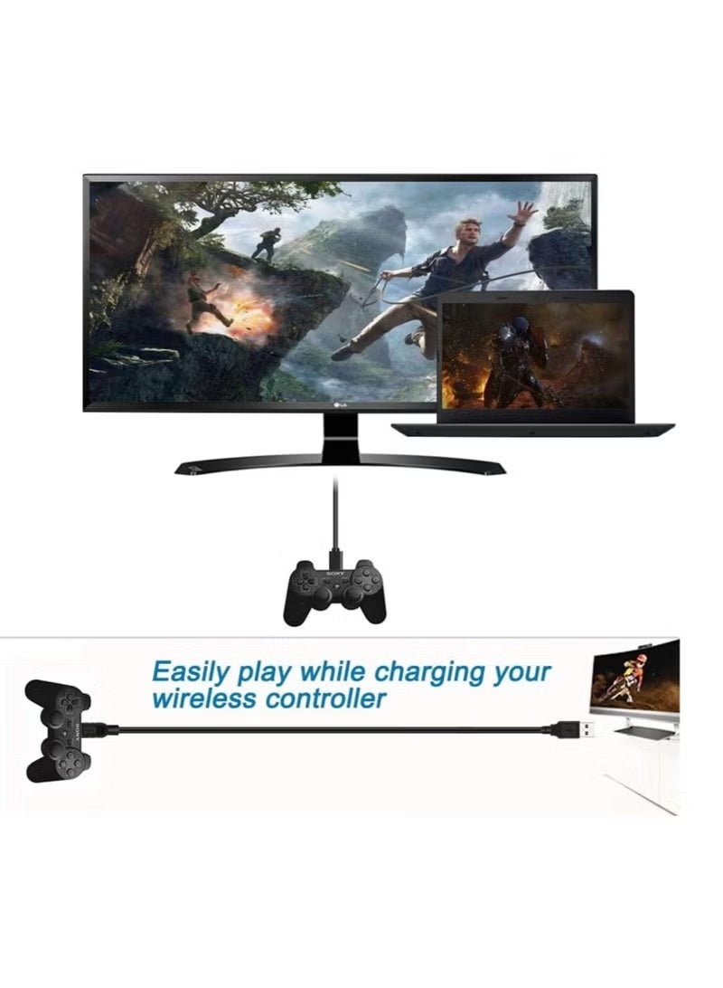 كابل شاحن PS3 بطول 6 أقدام، كابل شحن يد تحكم PS3، كابل USB صغير لوحدة تحكم بلاي ستيشن 3، دوال شوك 3 SIXAXIS، كابل شحن بيانات صغير لجهاز PS3 Slim، كابلات شحن PS3 - Image 5