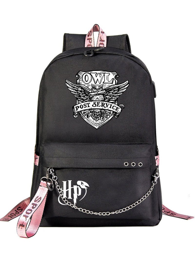 Harry Potter Cartoon Print Student Youth Large Capacity Backpack For Men And Women