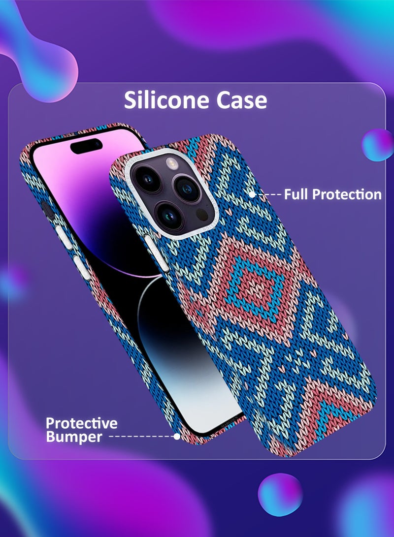 CATANES Ultra-Slim Woven Pattern Case Cover for iPhone 14 Pro Max - MagSafe Compatible - Lightweight Protective Back Case - Geometric Diamond Design - Image 2