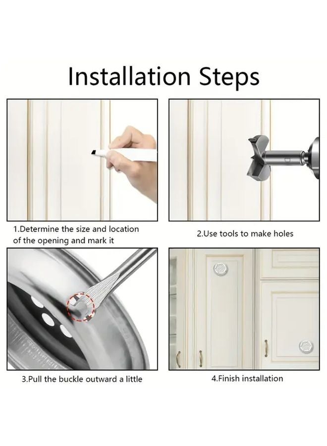 فتحات الطائرة 10 قطع مصنوعة من الفولاذ المقاوم للصدأ، فتحات تهوية دائرية 35 مم، مشابك هواء مستديرة - Image 5