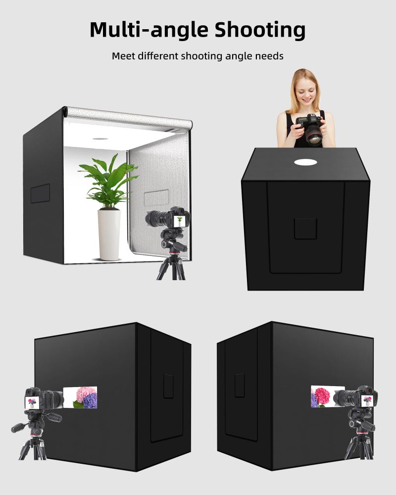 Glendan 32"x32" Light Box Photography, Large Photo Light Box with 3 Light Panels, 792 LED Beads, CRI >95, Professional Photo Booth Shooting Tent Kit with 4 Color Backdrops for Product Photography - Image 5