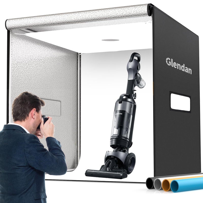 Glendan 32"x32" Light Box Photography, Large Photo Light Box with 3 Light Panels, 792 LED Beads, CRI >95, Professional Photo Booth Shooting Tent Kit with 4 Color Backdrops for Product Photography - Image 1