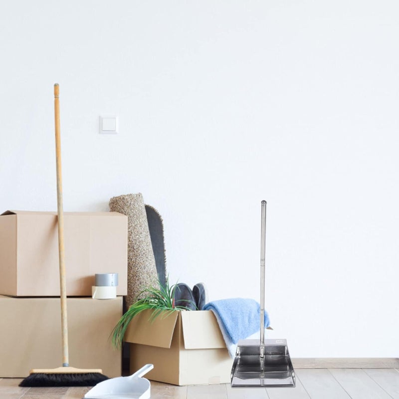 كلاراكو أداة تنظيف مجرفة الغبار المصنوعة من الفولاذ المقاوم للصدأ من كلاركو، مجرفة الغبار للتنظيف الداخلي والخارجي سهلة الغسل، مجرفة الغبار القائمة بمقبض طويل - Image 5