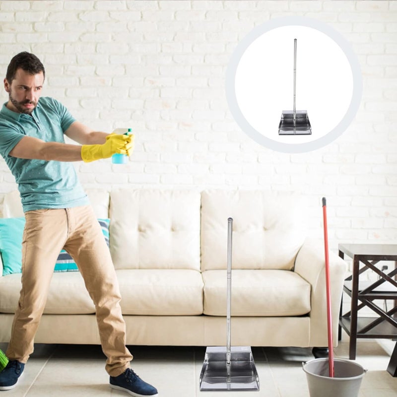 كلاراكو أداة تنظيف مجرفة الغبار المصنوعة من الفولاذ المقاوم للصدأ من كلاركو، مجرفة الغبار للتنظيف الداخلي والخارجي سهلة الغسل، مجرفة الغبار القائمة بمقبض طويل - Image 4