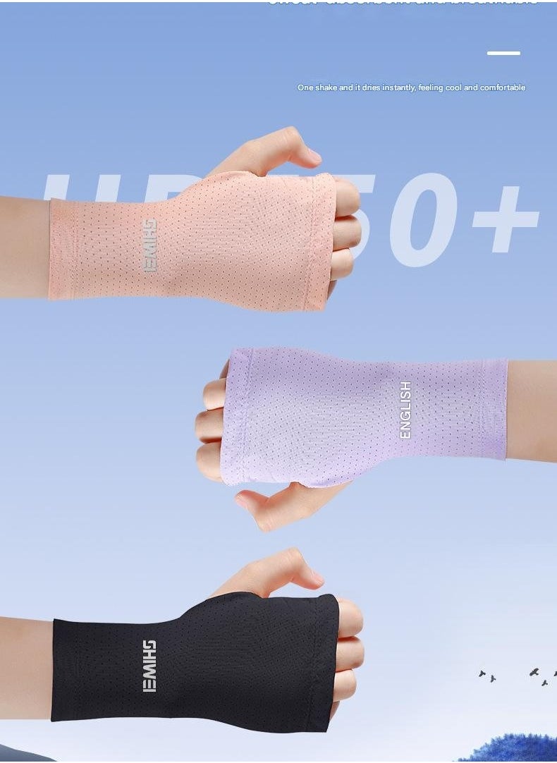 Generic - Cold Feeling Sports Wristband With Sweat Wiping Wrist Towel For Women Twisted Wrist Badminton Basketball Wristband Fitness Ice Silk    S - Image 1