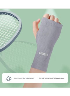 Cold Feeling Sports Wristband With Sweat Wiping Wrist Towel For Women Twisted Wrist Badminton Basketball Wristband Fitness Ice Silk    S