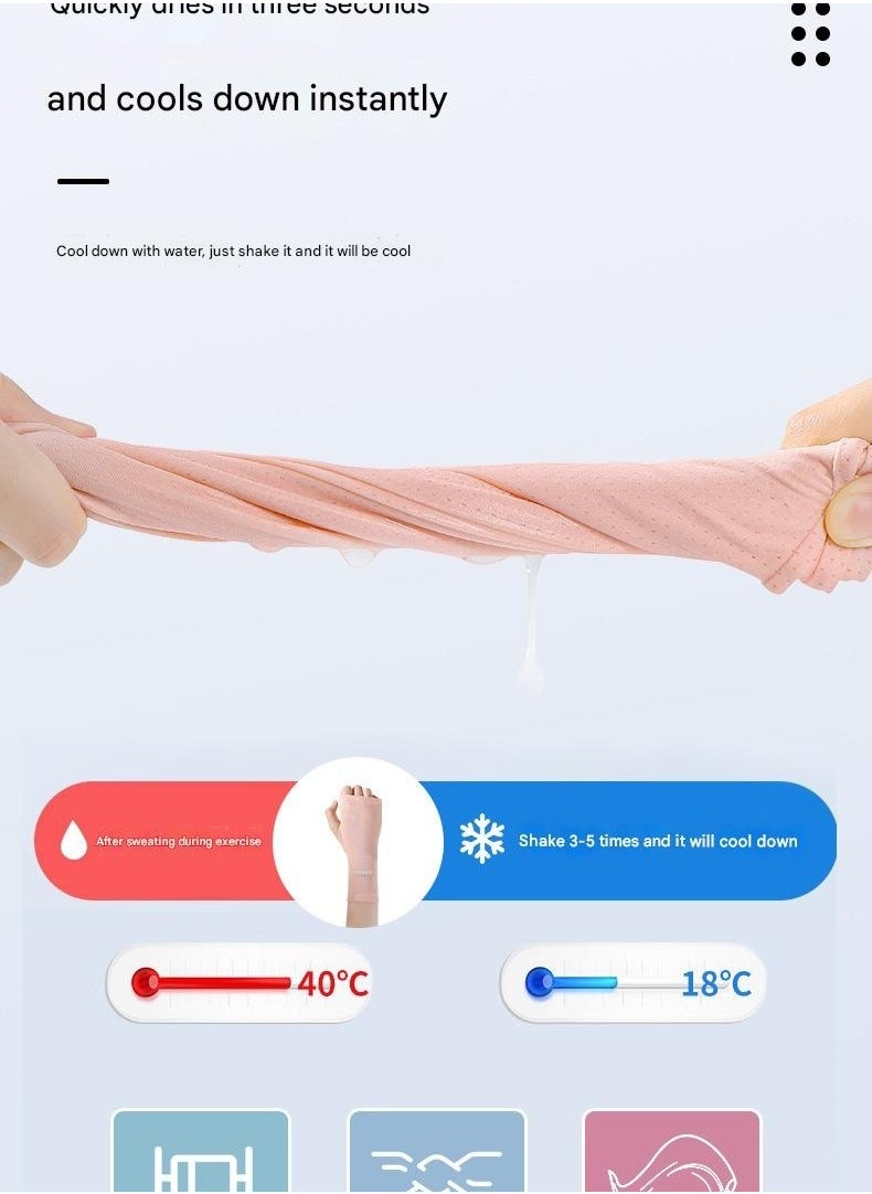 Generic - Cold Feeling Sports Wristband With Sweat Wiping Wrist Towel For Women Twisted Wrist Badminton Basketball Wristband Fitness Ice Silk    S - Image 1