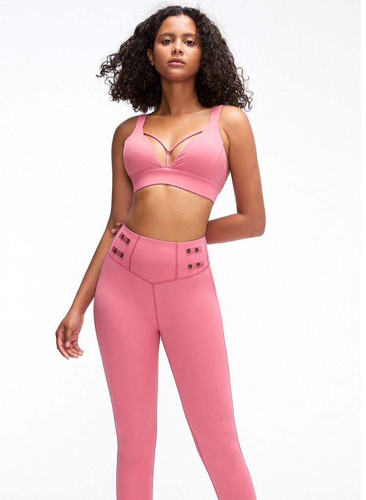 Loquat Yoga Exercise Fitness Running Bra Pink - Image 1