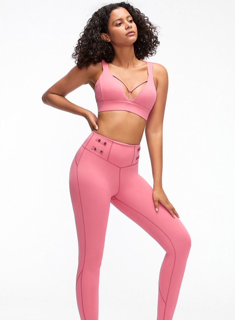 Loquat Yoga Exercise Fitness Running Bra Pink - Image 3