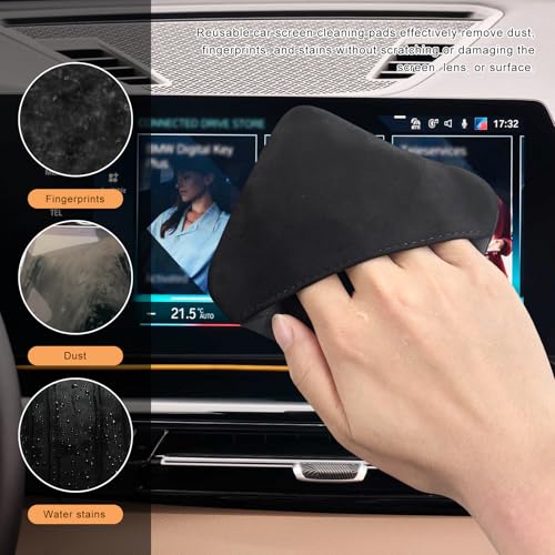 MUQIDA Car Screen Cleaner, Square Microfiber Cloth Non-Scratch Auto Touchscreen Cleaning Wipes, Foldable Touch Screen Pad Universal Cleaning Tool for Vehicle Dashboard Display (Square) - Image 4
