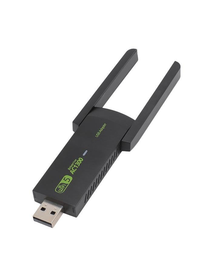 Thoraya - محول واي فاي يو إس بي لاسلكي لجهاز الكمبيوتر بسرعة 1300Mbps مع هوائيات ثنائية 5Dbi 5G 2.4G محول واي فاي MU MIMO دنجلة واي فاي لويندوز 7 8 10 11 - Image 1
