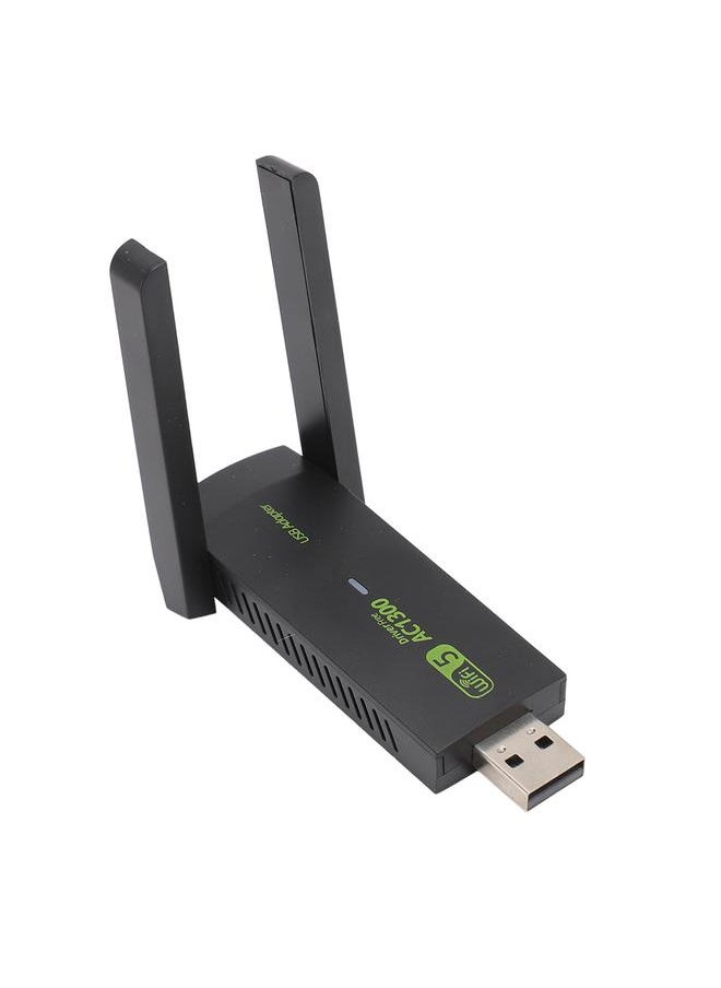 Thoraya - محول واي فاي يو إس بي لاسلكي لجهاز الكمبيوتر بسرعة 1300Mbps مع هوائيات ثنائية 5Dbi 5G 2.4G محول واي فاي MU MIMO دنجلة واي فاي لويندوز 7 8 10 11 - Image 1
